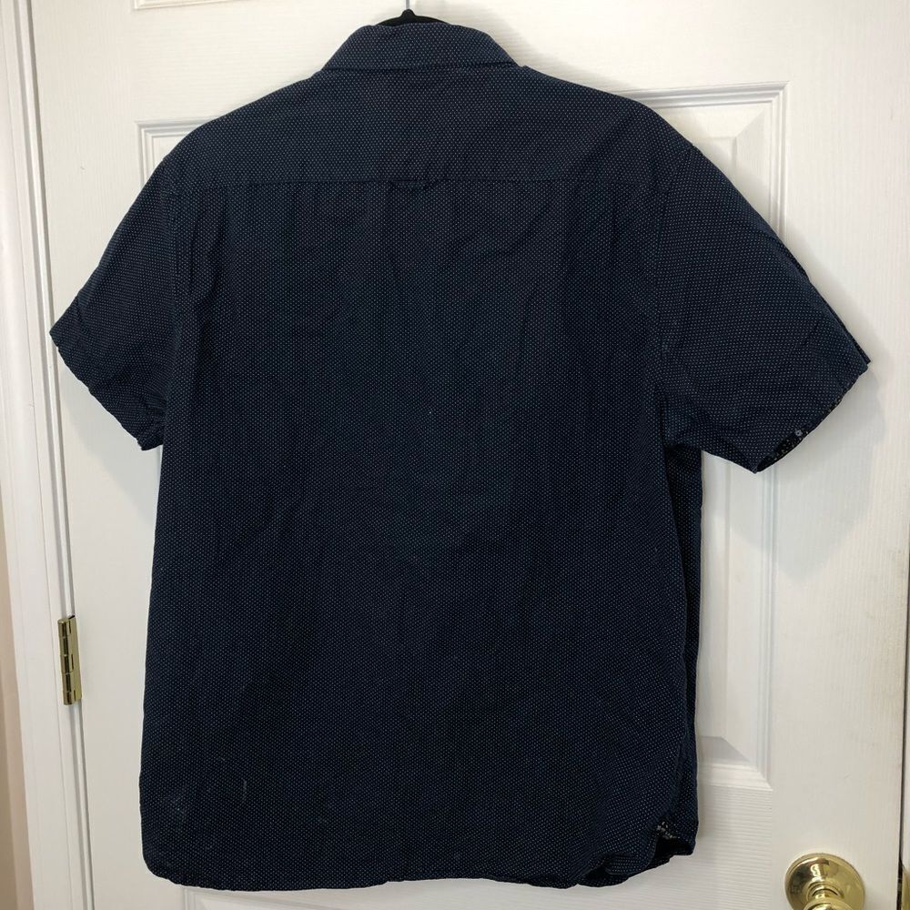 Denim & Flower Ricky Singh navy blue button up short sleeve collared shirt - Picture 11 of 14